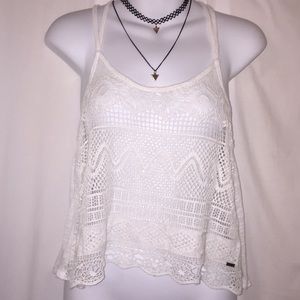 🌺4/$25🌺White Hollister Crocheted Tank